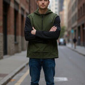 Adidas Green & Black Athletic Hoodie Jacket Mens XL Full Zip Performance Sweats